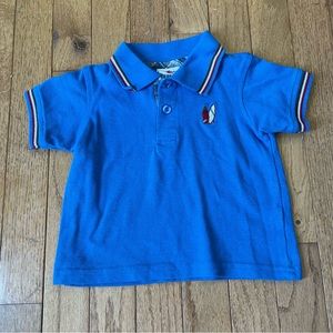 VINTAGE Y2K KID ZONE BLUE EMBROIDERED SURFBOARD BOYS POLO SHIRT SIZE 18 MONTHS